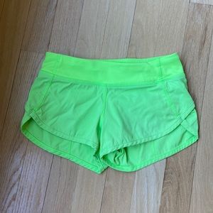 Ivivva by Lululemon bright green shorts, size 7